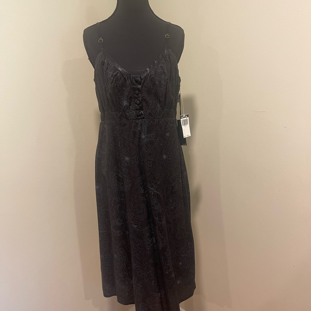 Hurley Black Midi Sundress Dress with Subtle Pattern - NEW with tags!